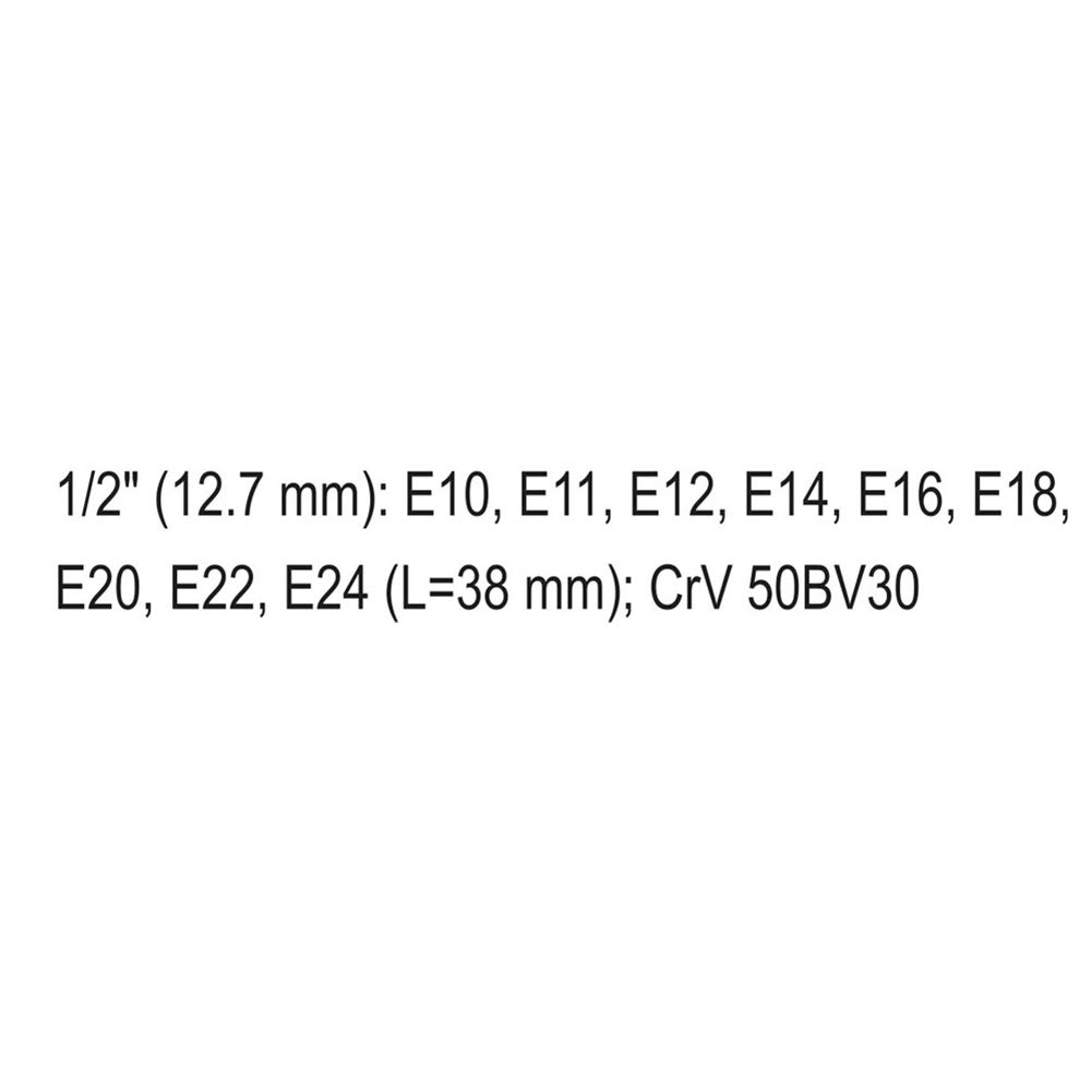 Yato YT-0521 Torx Sockets Cr-V E10-E24 9Pcs|Socket Wrench Set|Socket Cover|S2 steel|Torx Socket Tool Box|Chromium plated|Power Tools|Home Tools|Industrial tools|Mechanical Tools|Automotive|1/2 inch 4