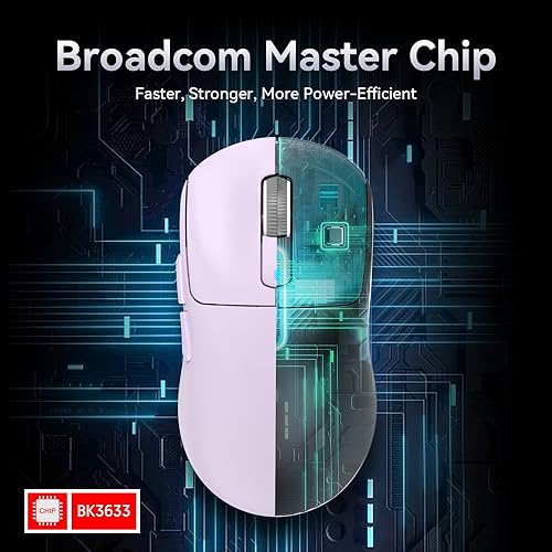 Image of ATTACK SHARK X3 Wireless Gaming Mouse, 49g Ergonomic Computer Mouse, Triple Modes PAW3395 26K DPI Optical Sensor, 200h Battery Life, Programmable Buttons, Gaming Accessories for PC /Laptop /Mac (Purple)