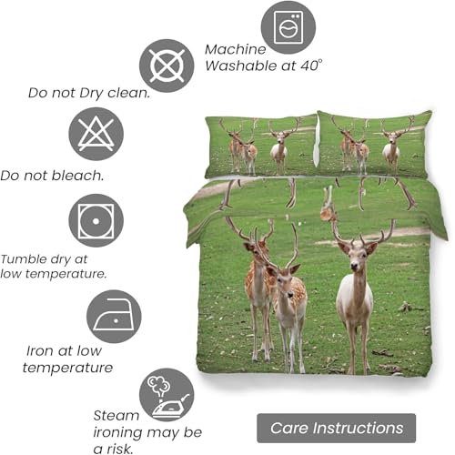 Housse de Couette 220x240 Cerf en Microfibre Douce avec Fermeture Éclair - 7