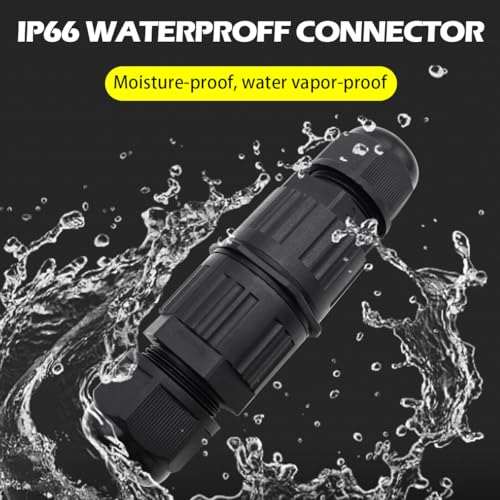 Kabelverbinder Wasserdicht 3 Pole, CTRICALVER Wasserdichter Kabelverbinder, 2 Stück Kabelverbinder Aaussen für Ø6-12 mm Kabeldurchmesser, IP66 Verbinder