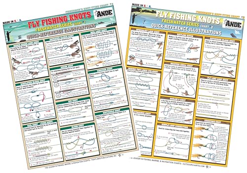 Fly Fishing Knot Set (Freshwater Series) - Waterproof Guide to 38 Essential Fly Knots | Portable &...