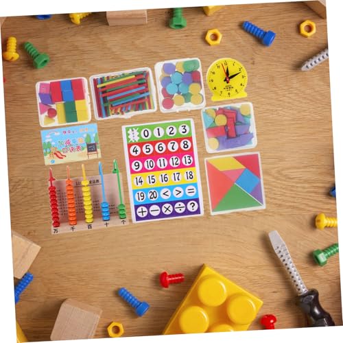 Kit mathématique avec tangrams et bâtonnets de comptage pour l'école