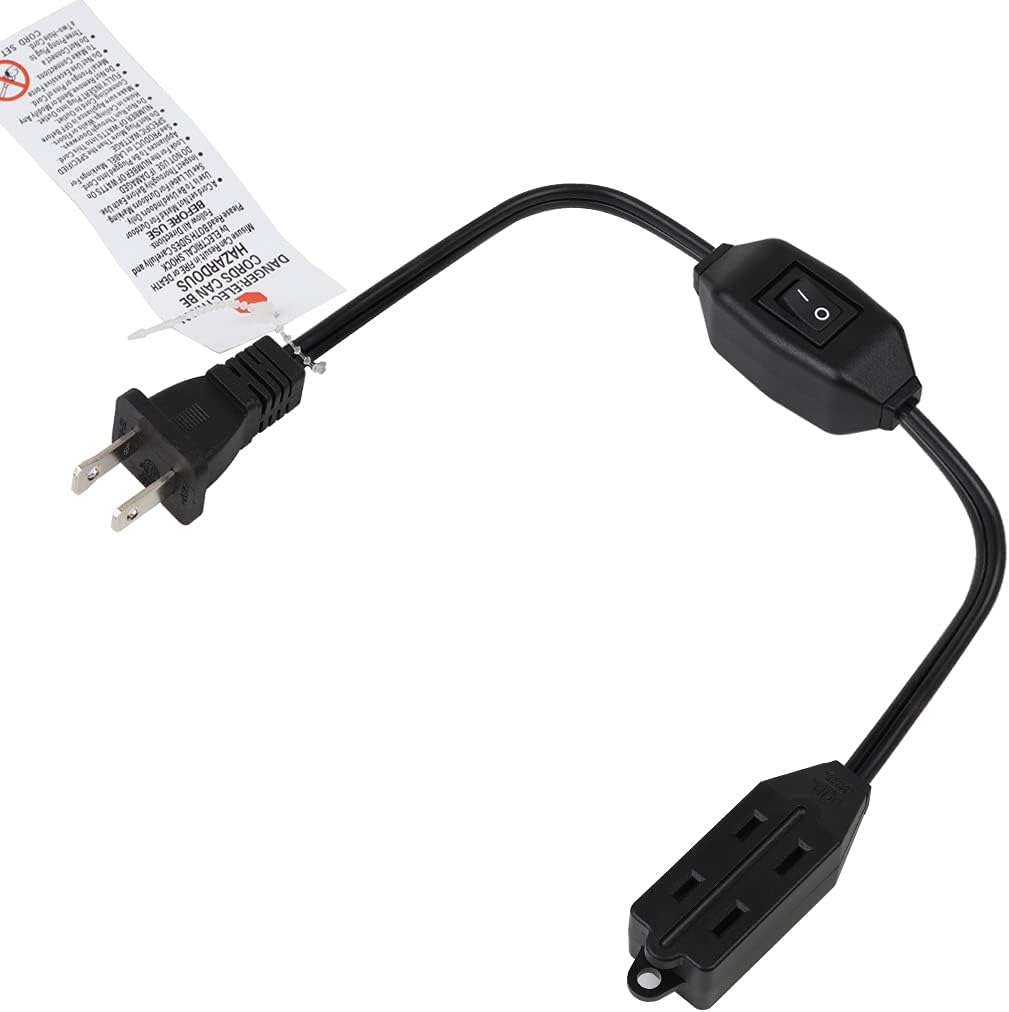 0.6Meter 3 Outlet On/Off Switch Extension Cord, 3 Outlet