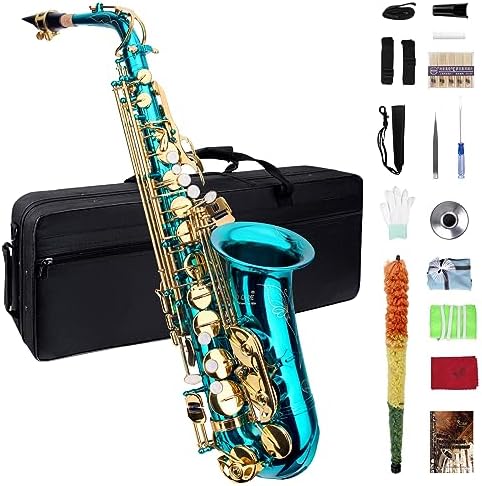 Fesley Alto Saxophone - Gold & Black E Flat Sax For Beginners & Pros (Complete Kit)