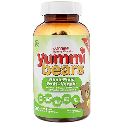 Yummi Bears Wholefood and Antioxidants Gummy Vitamins for Kids, 200 Count (Pack of 1)