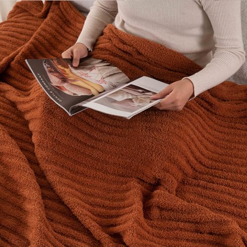 BATTILO Soft Burnt Orange Throw Blanket for Couch, Fall Home Decor, 50"x60" by BATTILO HOME - Used condition - Image 9