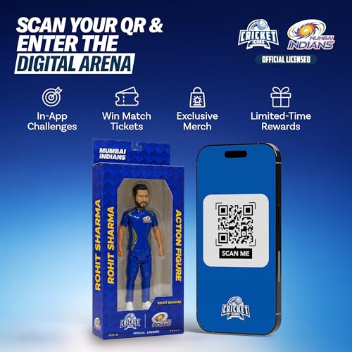 Image of Action Figure, IPL Edition, 7 Inch Rohit Sharma | 360 Rotatable Head, For Fans & Collectors, Cricket Player