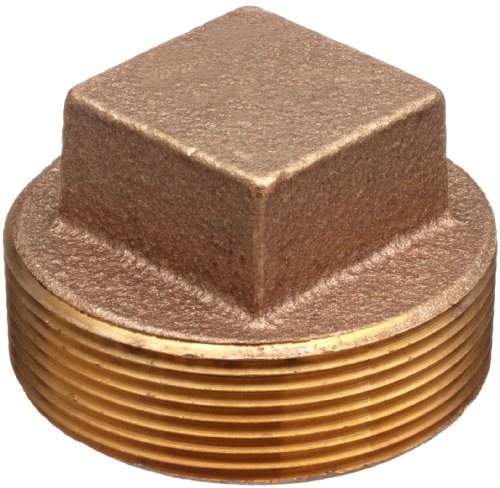 Merit Brass-XNL117-12 Brass Pipe Fitting, Square Head Cored Plug, Class 125, 3/4