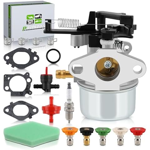 partszen 591137 590948 Carburetor 796608 593599 for Troy Bilt 2700PSI 2800PSI 2900PSI 3000PSI 7.75 Hp 8.75 Hp 8.5Hp 190CC Pressure Washer with Spark Plug Air Fuel Filter Cover