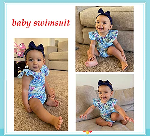 Toddler Girl One Piece Swimsuit Ruffles Mermaid Fish Scale Swimwear Bathing Suit For Beach Summer #TOP1