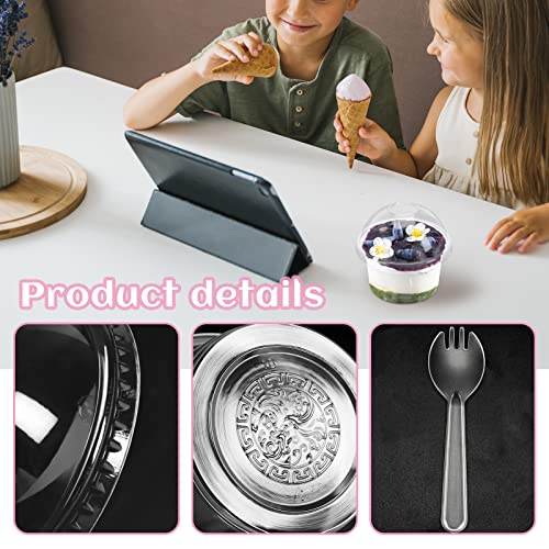 Vmiapxo 50 Sets 8Oz Dessert Cups With Dome Lids And Spoons, Clear Ice Cream Bowls Plastic Container For Snack Salad Fruit Charcuterie Pudding Parfait Yogurt Candy #TOP2