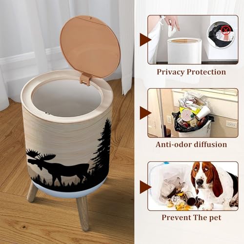 Caneca de basura pequeña con tapa capacidad 1.8 galones miniatura 3