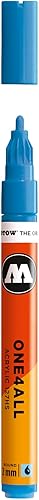MOLOTOW ONE4ALL - Marcador de pintura acrílica, 0.079 in, color azul choque medio, 1 cada uno (127.205)