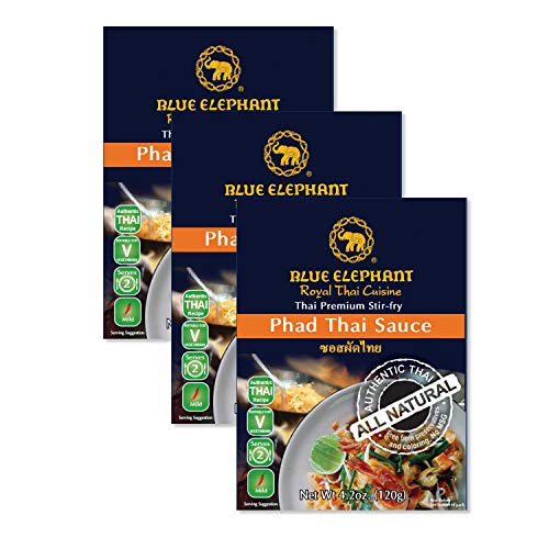 Sale!!!!! Best By Jul 6 2023. Pad Phad Thai Sauce, Blue Elephant Royal Thai Cuisine, Thai Premium Stir-fry Sauce, 4.2oz (Pack of 3)