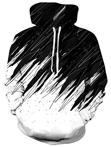 UNIFAGO 3D Hoodie Fille Garçon Sweat à Capuche Enfants Pull à Manches Longues Sweatshirts Pullover Streetwear à Capuche Garçon et Fille Manteau Âge,Noir,S Cover