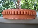 Shotgun Lilli Natural Color Genuine Leather - 45 Caliber - Cartridge Gun Belt (Natural Color, 52")