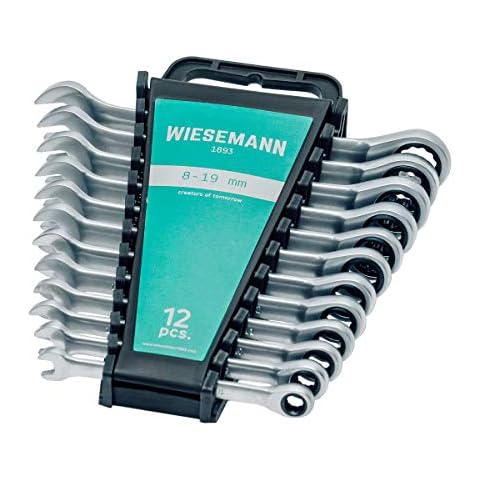 Juego de llaves de carraca 12 pzas. 8-19mm con 72 dientes de WIESEMANN 1893 Cover