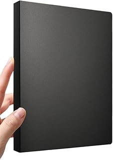 WANGHAI-666 Carpeta Carpeta de PP Perforada A4 Clip Tipo D de 4 Orificios Carpeta de Carpeta Transparente Azul Carpeta a4 Top File(Negro)