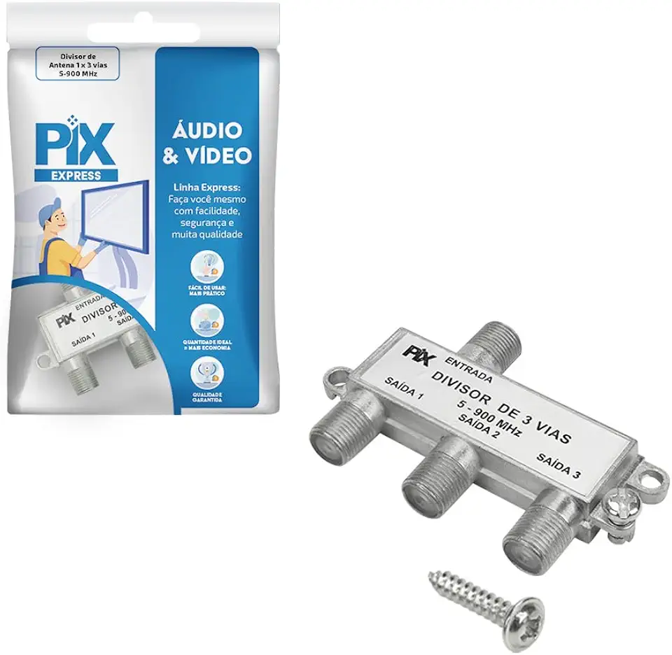 PIX Divisor de Antena 1 x 3 Vias - 5-900 Mhz