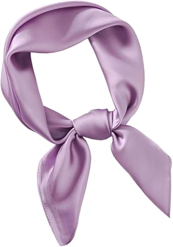 27.5 Solid Color Square Neck Head Scarf Satin Hair Bandanas Sleeping Handbags Scarf for Women Girls Ladies