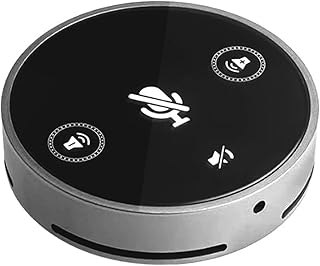 Upgraded USB Conference Microphone with Built-in Speaker, 360° Omnidirectional PC Mic with Touch Mute/Volume Controls, Plug & Play for Zoom, Teams, Google Meet - Ideal for Skype, Interviews