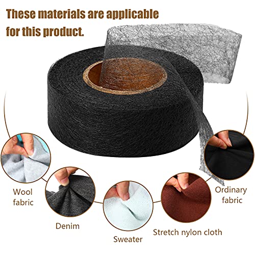 Outus Iron On Hem Tape Fabric Fusing Hemming Tape Wonder Web Adhesive Hem Tape For Pants Each 27 Yards, 2 Pack (Black, 1 Inch) #TOP4