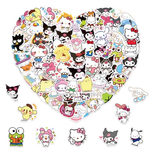 Hello Melody Kitty Stickers Cute Cartoon Decals for Kid Water Bottle 100PCS