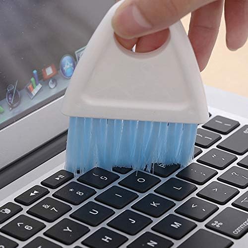 Mini Broom and Dustpan Set Small Hand Broom and Dust Pan Tiny Dustpan and Brush Set for Cleaning Table Countertop Keyboard Pets Hair and Small Messes - 1 Pack Blue & White