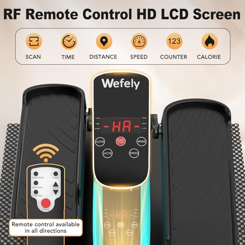 Image of Under Desk Elliptical Machine,Leg Exerciser While Sitting for Seniors with 12 Adjustable Speed RF Remote Control,Quiet & Portable Mini Seated Pedal Exerciser with Non-Slip Mat for Home Office