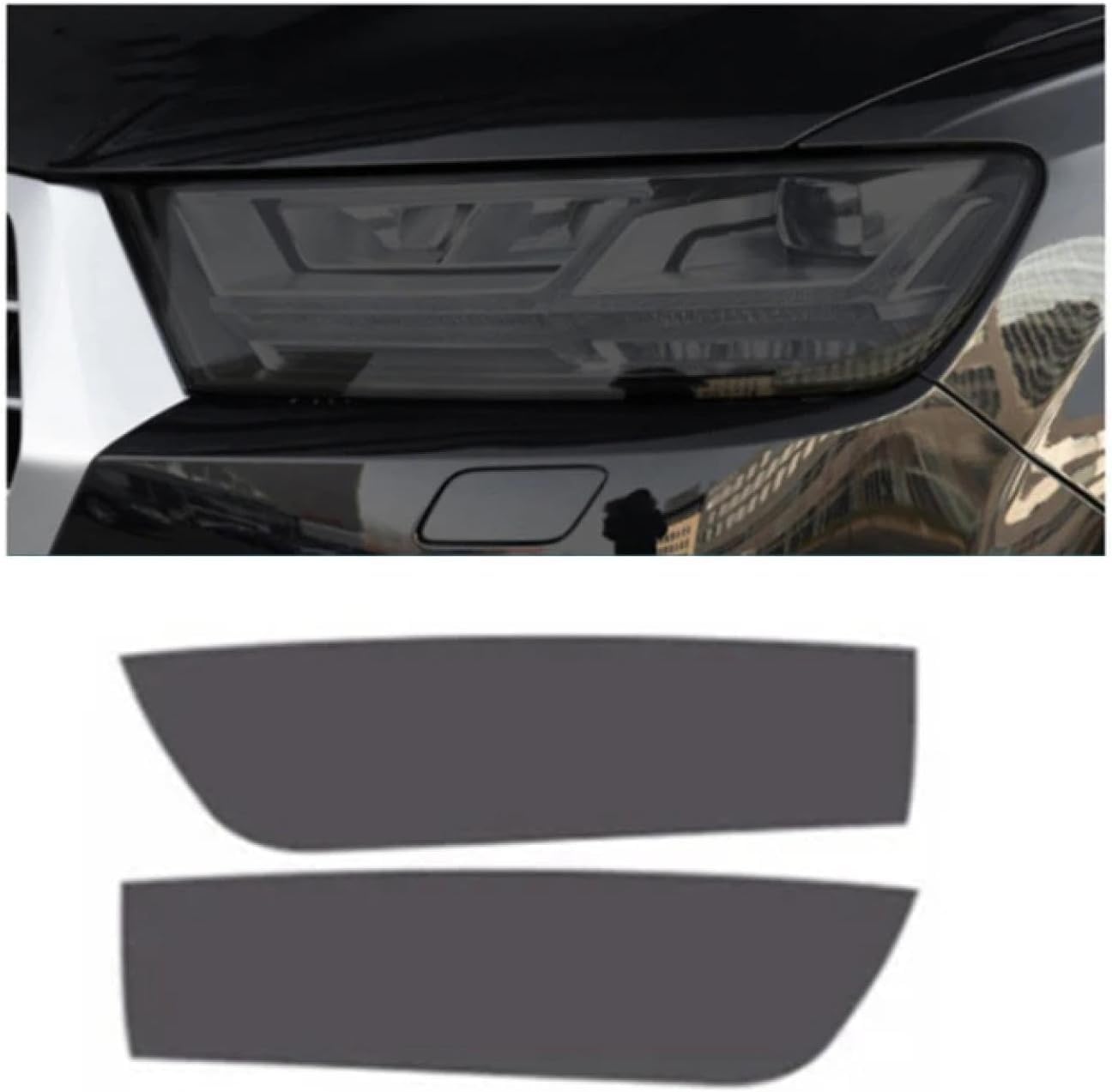 SamLng Car Front Light Film for Q7 2016-2019 Light Controlled Car Front Headlamp Protection Film TPU Color Changing Car Headlight Film TPU Lamp Film Car Headlight Film