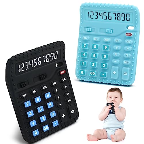 Image of Teething Relief Teethers Toys for Babies 3 6 9 12 Months Gifts, Silicone Infant Teething Chew Toys Relief Soothe Babies Gums Sensory Travel Teether Toys, Black & Blue