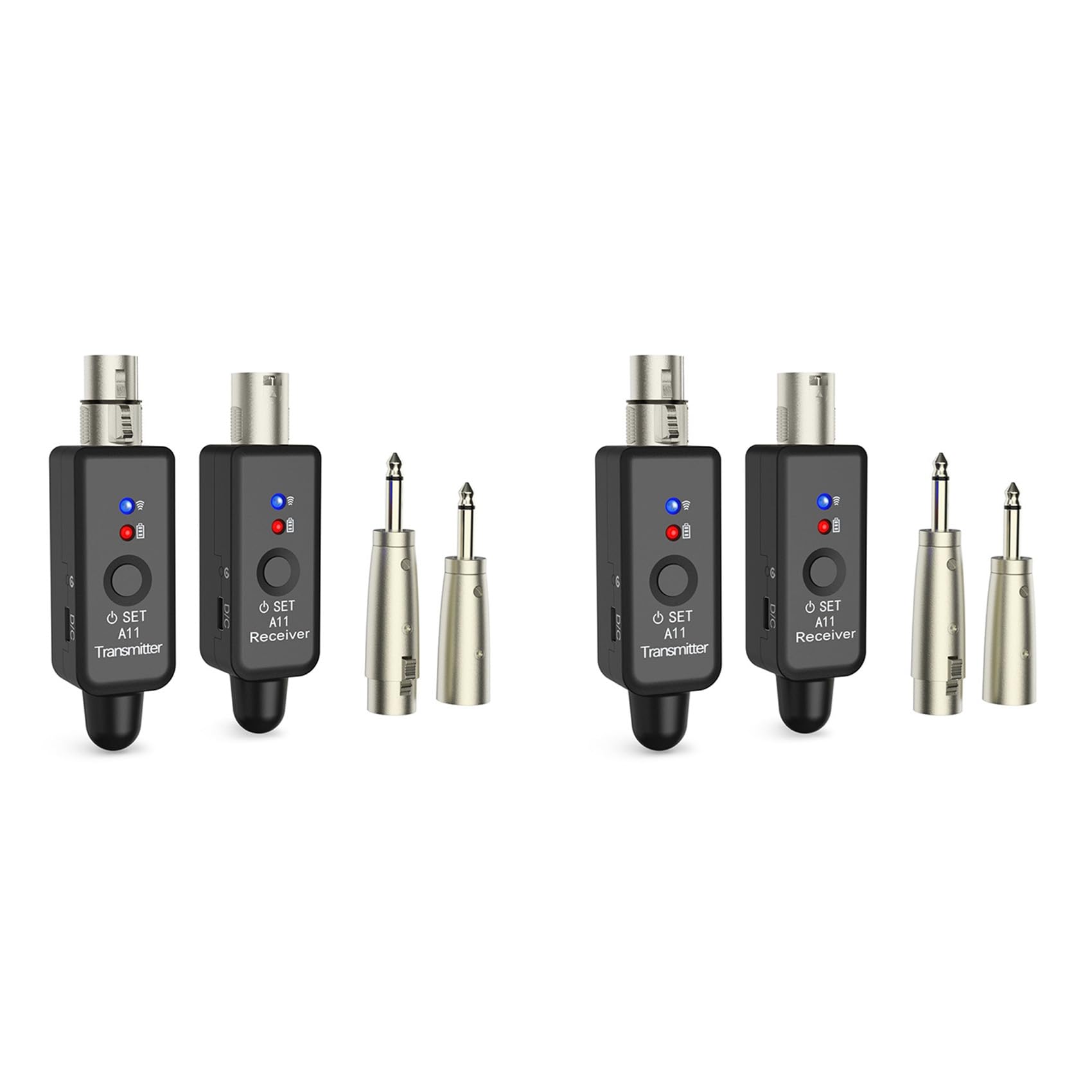 Système de microphone sans fil UHF double canal adaptateur dynamique - 8
