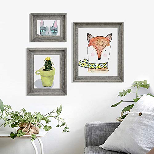 Eosglac Rustic 8.5X11 Picture Frame, Wooden Farmhouse Photo Frames, Handmade, Weathered Gray #TOP5