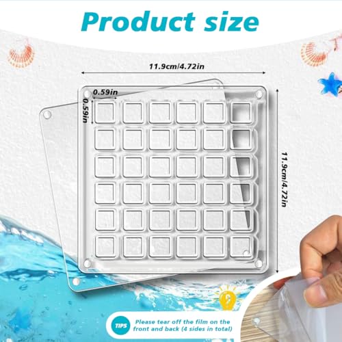 Image of Supvox Magnetic SeaShell Collection Box, 36 Grids Acrylic Display 12.5cm | Secure Closure, Clear Viewing, Separated Storage, Durable Acrylic Build, Easy Shelf Arrangement, Dust Protection