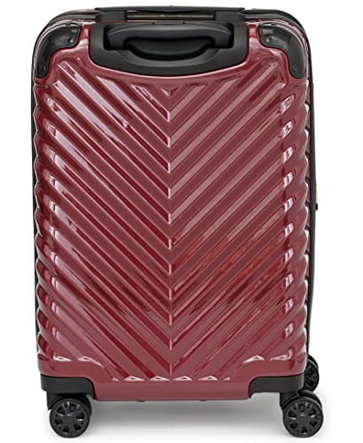 Karl Lagerfeld Paris Women's V-Stripe Upright Hardside Suitcase 20", Burgundy, One Size2