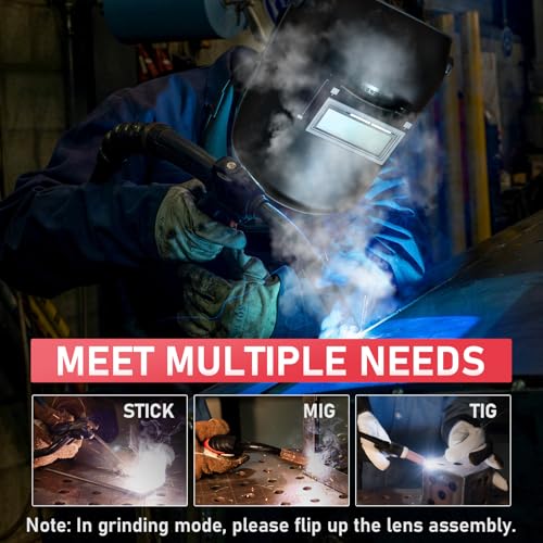 Image of YESWELDER Auto Darkening Welding Helmet, 1 /1 /1 /1 True Color, Lightweight, Durable Flip Front Welding Hood with 2 Arc Sensors, Wide Shade 8-13 Welding Mask for MIG TIG