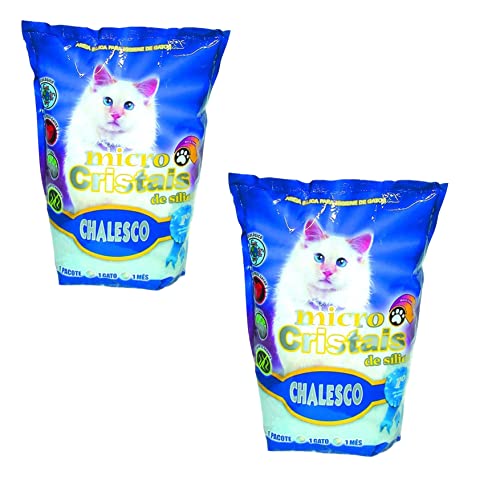 Kit Areia Fina Micro Cristais de Sílica Chalesco para Gatos: eficiente absorção de odor na caixa de