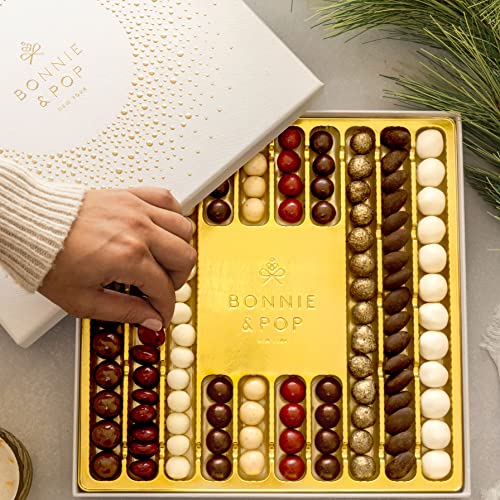 Image of Chocolate Gift Baskets for Women | Prime Christmas Gifts | 10 Flavors 100 + Milk Caramel Candy | Unique Food Treats for Family Holiday Delivery Ideas | Bonnie & Pop