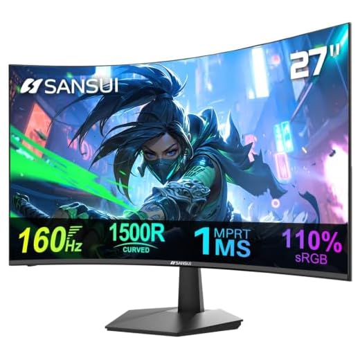 SANSUI Curved Monitor 27 inch 120Hz USB Type-C Computer Monitor