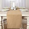 Burlap natural runner fringed 13×90  urban country home decor