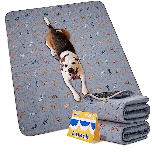 Image of Sunheir Washable Pee Pads for Dogs Extra Large 36 inch x 72 inch 2-Pack, Reusable Puppy Pads Pet Training Pads, Waterproof Dog Pee Pads for Crate, Whelping Pad, Non-Slip Protects Against Urine Leakage