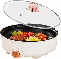 Panela Elétrica Portátil Grill Antiaderente Grande 110V 600w