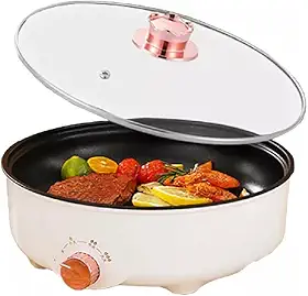 Panela Elétrica Portátil Grill Antiaderente Grande 110V 600w