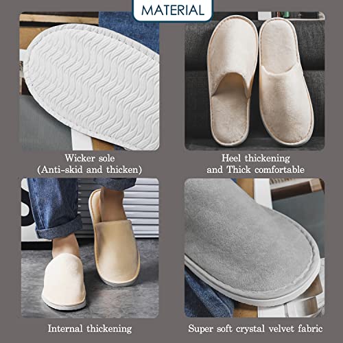 OSTADARRA 6-10 Pairs Spa Slippers, Non Slip Disposable Slippers For Guest, Washable Reusable, Which Can Be Used As Women Men, House, Indoor, Bathroom, Bedroom, Hotel, Bride Slippers - Image 5