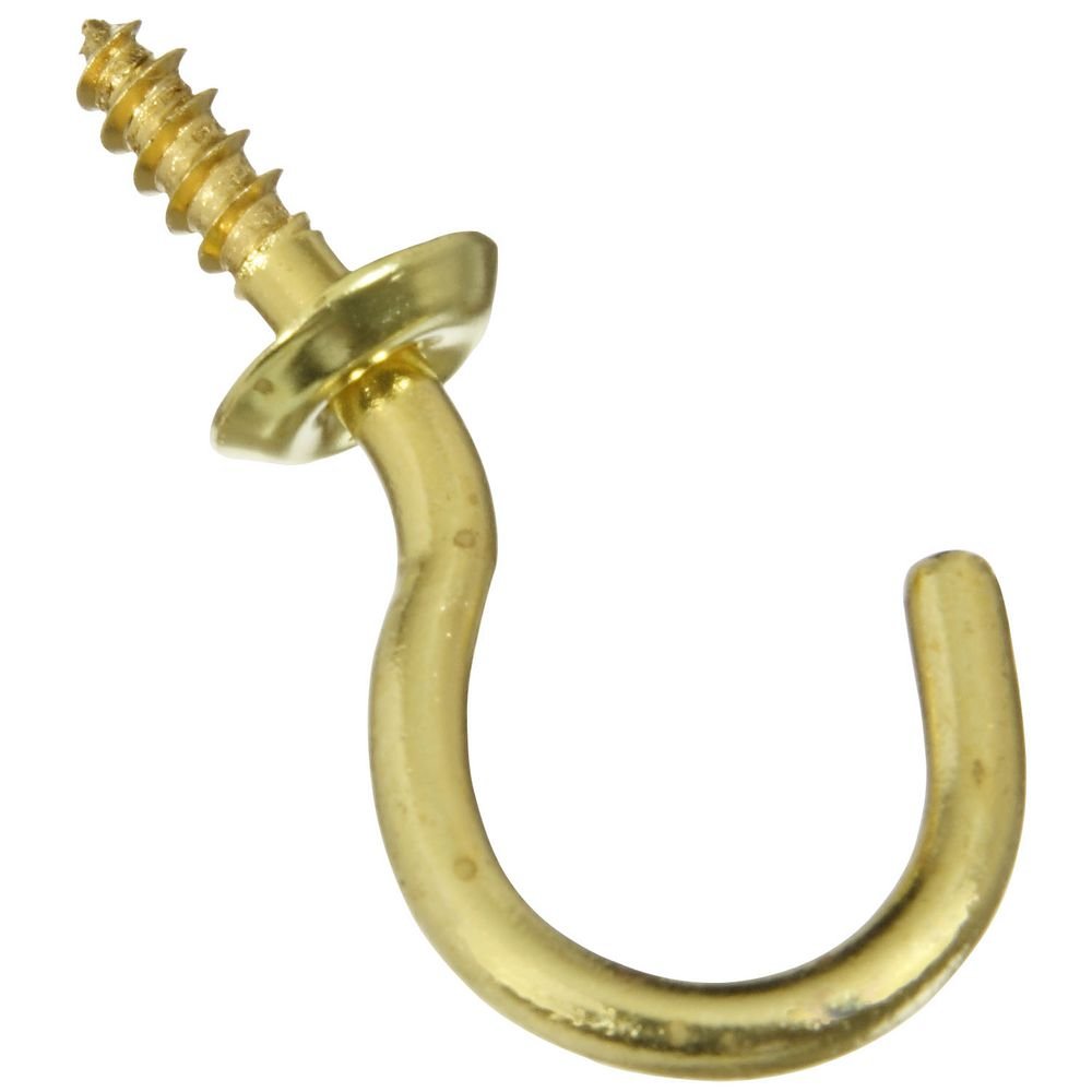 National Hardware N119-685 V2021 Cup Hooks - Solid Brass in Solid Brass, 4 Pack