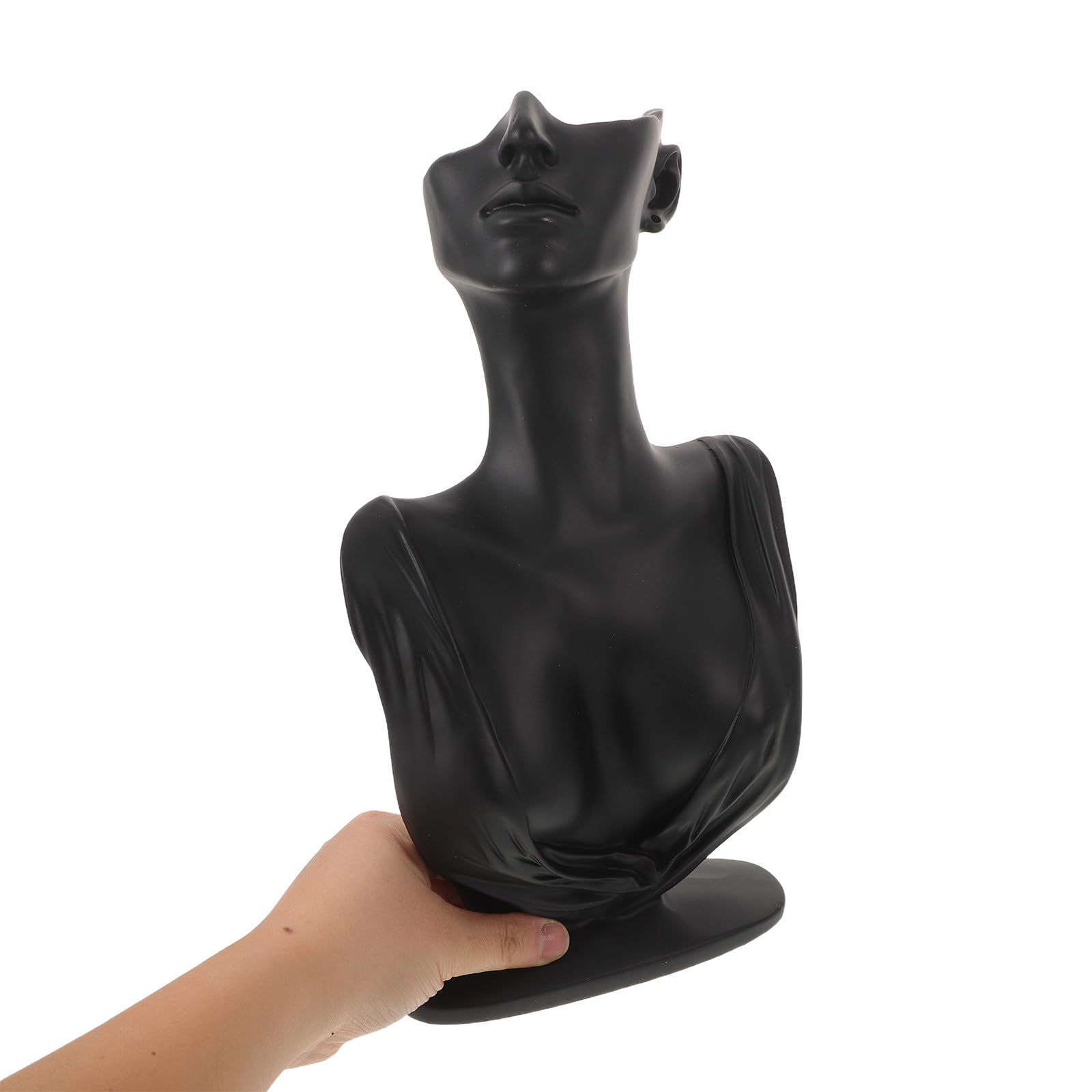 minkissy 2 Pièces Présentoir de Vente Mannequin de Bijoux en Résine Noir