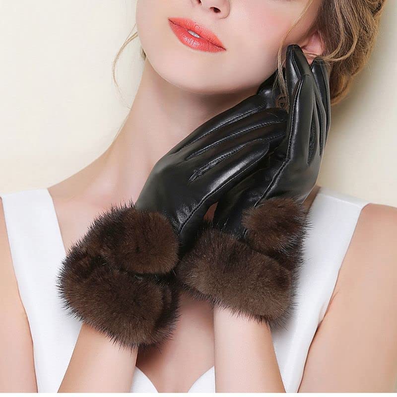 Guanti Invernali Donna In Imitazione Di Visone: Morbidi, Elastici E Caldi. Touchscreen Per Usare Il Cellulare. Colori Grigio E Cachi.