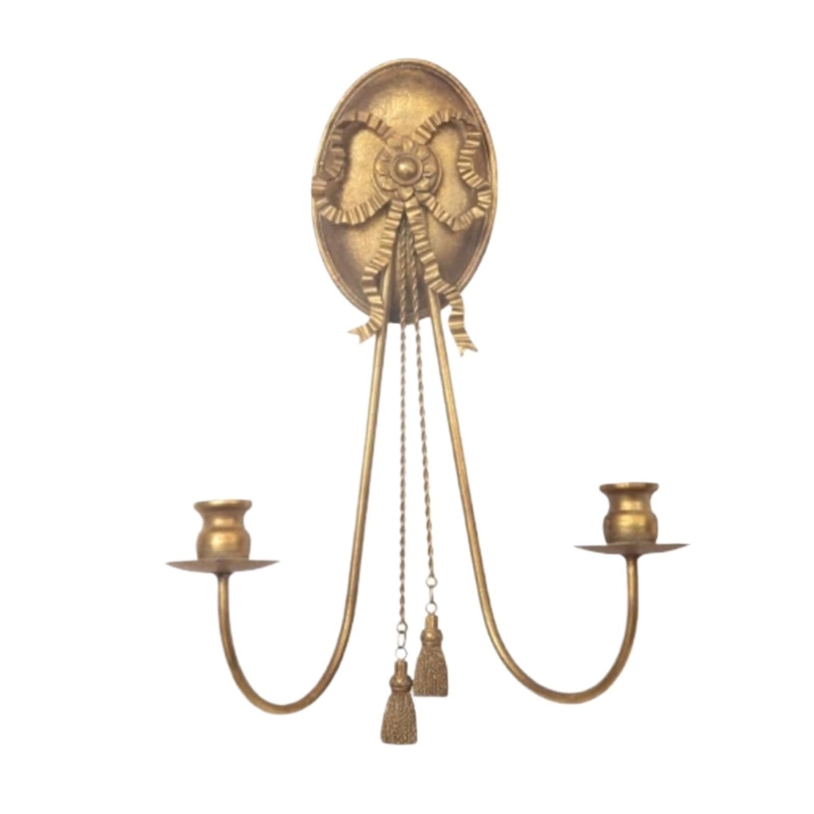 Metal Wall Candle Holder Farmhouse Gold Double Taper Sconce Iron For Candles for Bedroom Living Room