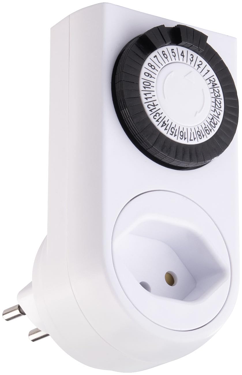 revolt Timer 230V: 4er-Set mechanische 24-Std.-Timer für Steckdose Typ J, bis 2.300 Watt (einfacher Zeitschalt-Stecker, Zeitschaltuhr)