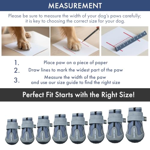 Image of Spark Paws 365 Dog Shoes - All-Weather Paw Protection | Winter Snow Boots & Summer Hot Pavement Booties for Dogs | All-Terrain, Water-Resistant, Grey - Size 1
